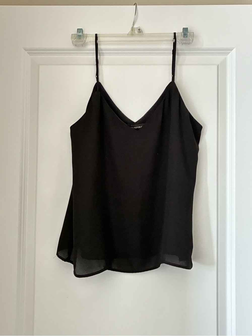 Banana Republic Black V-Neck Silk-Feel Cami